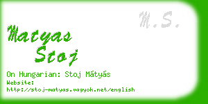 matyas stoj business card